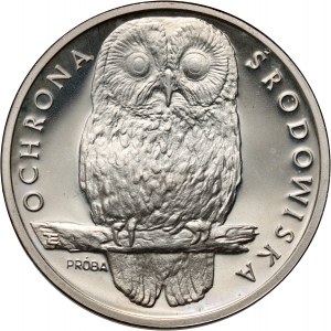 République populaire de Pologne, 1000 zloty 1986, Protection de l'environnement - Sowa, PRÓBA