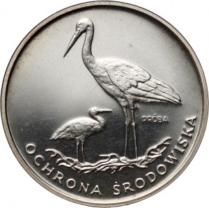 PRL, 100 złotych 1982, Ochrona Środowiska - Bociany, PRÓBA