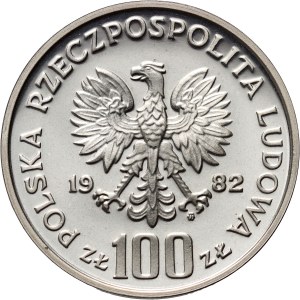 PRL, 100 złotych 1982, Ochrona Środowiska - Bociany, PRÓBA