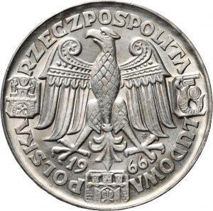 Poľská ľudová republika, 100 zlotých 1966, Mieszko a Dąbrówka, PRÓBA, striebro