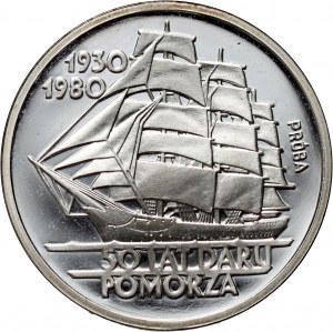 PRL, 100 złotych 1980, 50 lat Daru Pomorza, PRÓBA