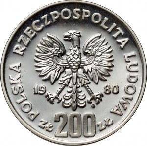 PRL, 200 złotych 1980, Bolesław I Chrobry (półpostać), PRÓBA