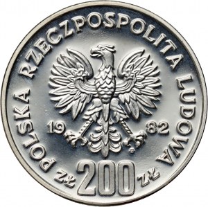 Polská lidová republika, 200 zlotých 1982, Boleslav III Křivohubý, poloviční příspěvek, SAMPLE