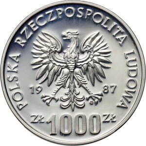 Repubblica Popolare di Polonia, 1000 zloty 1987, Casimiro III il Grande, CAMPIONE