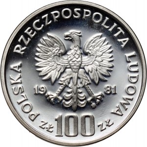 Volksrepublik Polen, 100 Zloty 1981, PFERDE, PROBE