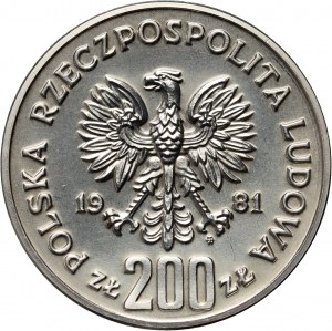 Repubblica Popolare di Polonia, 200 zloty 1981, mezzo palo di Bolesław II il Temerario, PRÓBZ