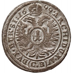 Śląsk pod panowaniem austriackim, Leopold I, krajcar 1699 CB, Brzeg