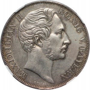 Německo, Bavorsko, Maximilian II Joseph, 2 guldenů 1855, Mnichov, Pomník Panny Marie