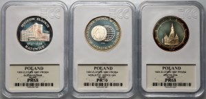 People's Republic of Poland, set of proof 1000 gold coins from 1986-1987, (3 pieces), SAMPLE
