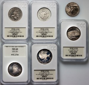 PRL / III RP, zestaw monet z lat 1984-1994 (6 sztuk)