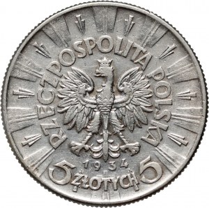 II RP, 5 zloty 1934, Varsavia, Józef Piłsudski