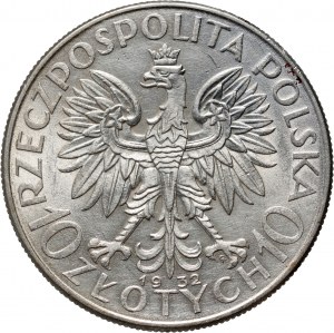 II RP, 10 Zloty 1932, Warschau, Kopf einer Frau