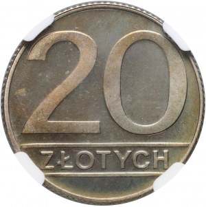 PRL, 20 zloty 1990, francobollo a specchio (PROVA)