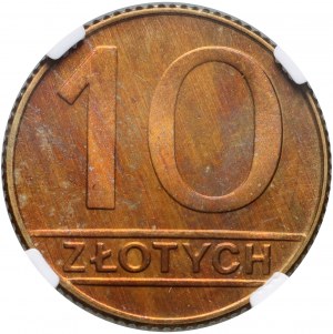 PRL, 10 zlotých 1990, zrkadlová pečiatka (PROOF)