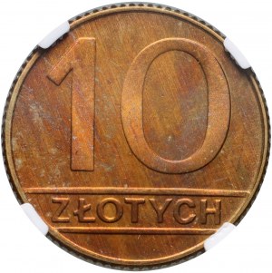 PRL, 10 zloty 1990, francobollo a specchio (PROVA)