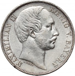 Germania, Baviera, Massimiliano II, tallero 1863, Monaco di Baviera