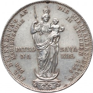 Nemecko, Bavorsko, Maximilian II Joseph, 2 guldenov 1855, Mníchov, Pomník Panny Márie