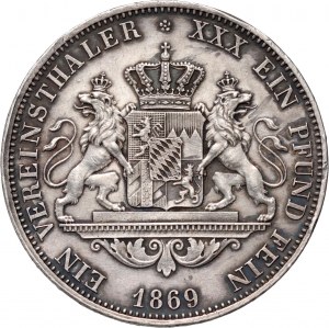 Niemcy, Bawaria, Ludwik II, talar (Vereinsthaler) 1869