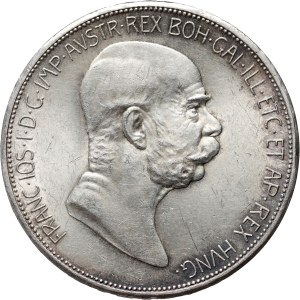 Austria, Franz Joseph I, 5 Corona 1908, Vienna, 60th Anniversary of Reign