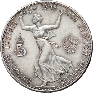 Österreich, Franz Joseph I., 5 Kronen 1908, Wien, 60. Jahrestag der Regentschaft