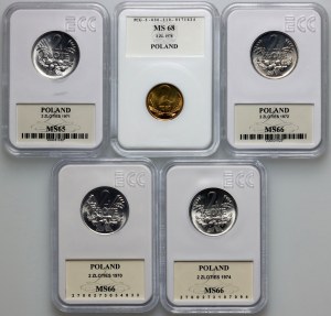 PRL, zestaw monet z lat 1970-1978 (5 sztuk)