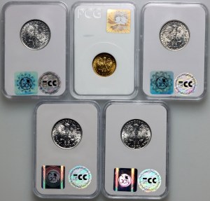 PRL, zestaw monet z lat 1970-1978 (5 sztuk)