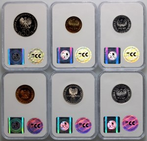PRL, jeu de pièces 1982 (6 pièces), timbre miroir