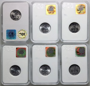 PRL, ensemble de 50 groszy de 1970-1985 (6 pièces)