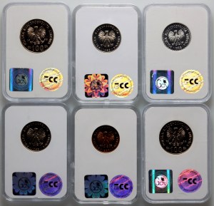 PRL, zestaw monet z 1988 roku (6 sztuk), stempel lustrzany
