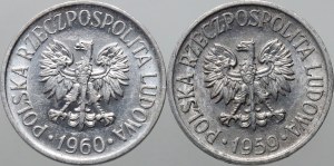 PRL, Satz von 5 Groszy 1959, 5 Groszy 1960