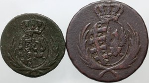 Duché de Varsovie, Frédéric Auguste Ier, série de centimes 1811 B, 3 centimes 1813 IB, Varsovie