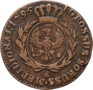 Prussia del Sud, Federico Guglielmo II, centesimo 1796 B, Wrocław