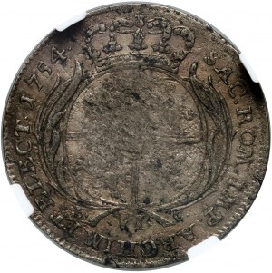 August III, šestipence 1754 ES, Lipsko