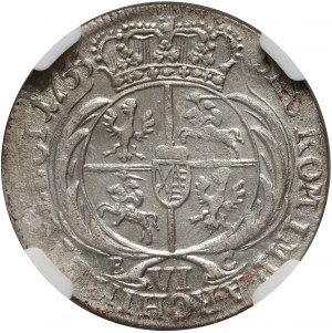 August III, šestipence 1755 ES, Lipsko