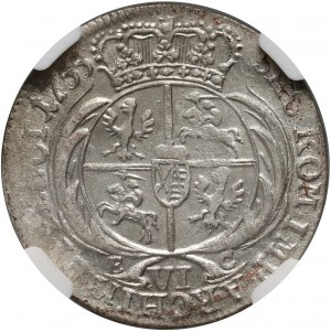 Agosto III, sei penny 1755 CE, Lipsia