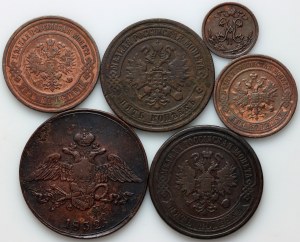 Russia, serie di monete 1832-1913, (6 pezzi)