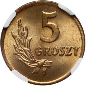 PRL, 5 groszy 1949, bronzová