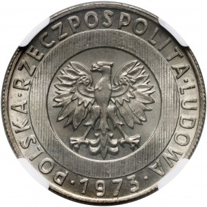 République populaire de Pologne, 20 zlotys 1973, gratte-ciel et oreilles