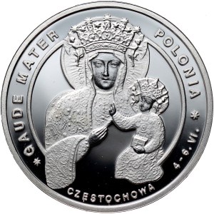 III RP, sada stříbrných medailí (3 kusy), Jan Pavel II, pokladnice polské mincovny, hrací skříňka 
