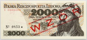 Repubblica Popolare di Polonia, 2000 PLN 1.06.1979, MODELLO, n° 0853, serie S