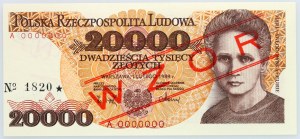 PRL, 20000 zloty 1.02.1989, MODELLO, n. 1820, serie A