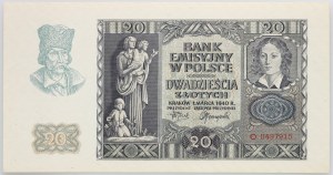 Allgemeine Regierung, 20 Zloty 1.03.1940, Serie O