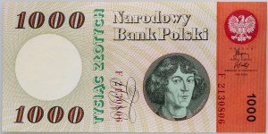 PRL, 1000 zloty 29.10.1965, série F