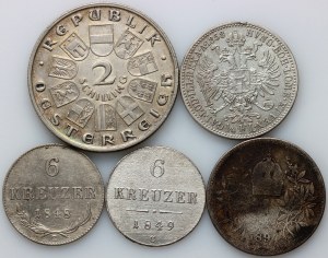 Rakousko, sada mincí 1848-1928, (5 kusů)