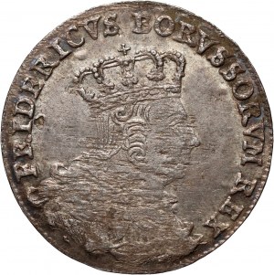 Allemagne, Prusse, Frédéric II, six pence 1757 C, Cleve