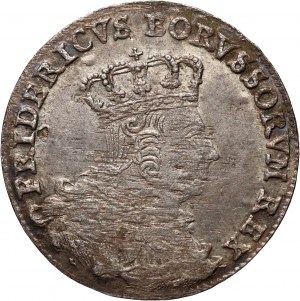 Germania, Prussia, Federico II, sei penny 1757 C, Cleve