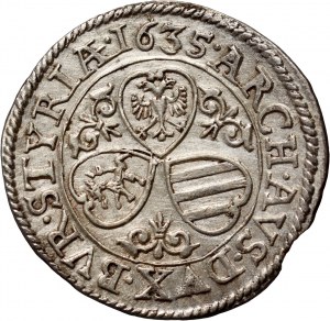 Austria, Ferdynand II, 3 krajcary 1635, Graz