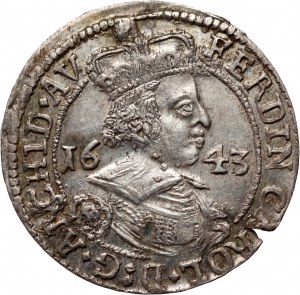 Austria, Arciduca Ferdinando Carlo, 3 krajcars 1643, Hall