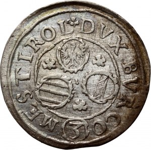 Austria, Leopoldo V, 3 krajcars senza data (1619-1625)