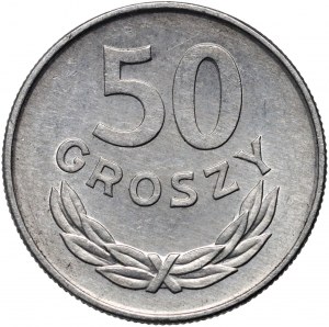 Polská lidová republika, 50 grošů 1977, destrukce, vyplazený orlí jazyk